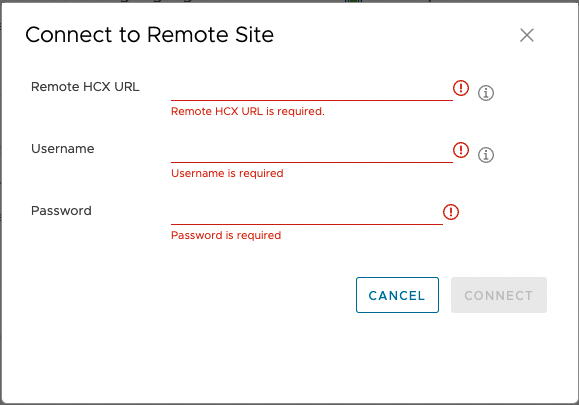 HCX Site Pairing